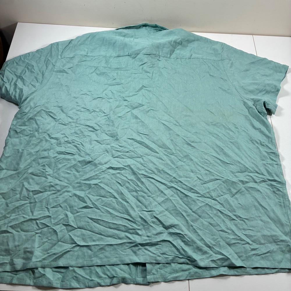 LOT of 2 Foundry Button Up Camp Shirts 4XL Blue Teal 2 Pack Rayon Blend - Picture 4 of 10